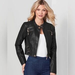 Leaving closet 5/26/25 VENUS Black Leather Jacket with Moto Style